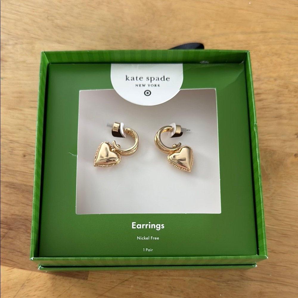 Kate Spade balloon heart drop earrings